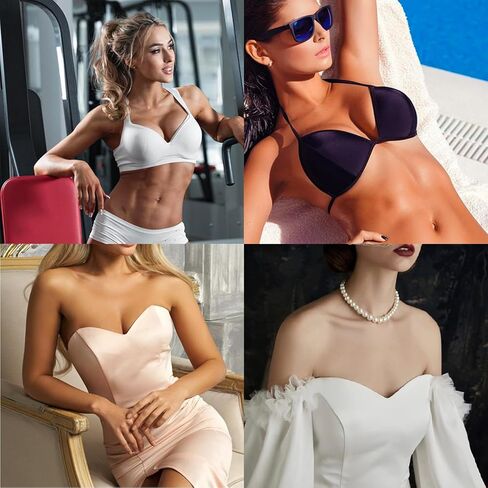 حمالة صدر من السيليكون، وسادات معززة لرفع الثدي شبه لاصقة، كوب رفع على شكل حرف V، قابلة لإعادة الاستخدام، قابلة للتنفس، زوجان لكوب A/B/C شفاف in Kuwait