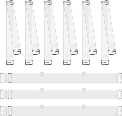 3 مجموعات من أشرطة حمالة الصدر الشفافة، أشرطة خلفية شفافة غير مرئية، أشرطة حمالة صدر غير قابلة للانزلاق وقابلة للتعديل، أشرطة شفافة لحمالة الصدر بدون حمالات، حمالات صدر شفافة للنساء، أشرطة شفافة لحمالة صدر الرقص بدون حمالات (9 قطع) in Kuwait