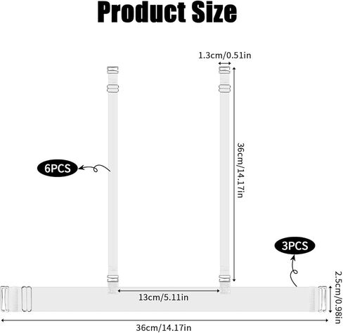 3 مجموعات من أشرطة حمالة الصدر الشفافة، أشرطة خلفية شفافة غير مرئية، أشرطة حمالة صدر غير قابلة للانزلاق وقابلة للتعديل، أشرطة شفافة لحمالة الصدر بدون حمالات، حمالات صدر شفافة للنساء، أشرطة شفافة لحمالة صدر الرقص بدون حمالات (9 قطع) in Kuwait