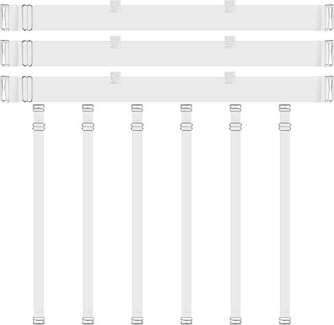 3 مجموعات من أشرطة حمالة الصدر الشفافة، أشرطة خلفية شفافة غير مرئية، أشرطة حمالة صدر غير قابلة للانزلاق وقابلة للتعديل، أشرطة شفافة لحمالة الصدر بدون حمالات، حمالات صدر شفافة للنساء، أشرطة شفافة لحمالة صدر الرقص بدون حمالات (9 قطع) in Kuwait