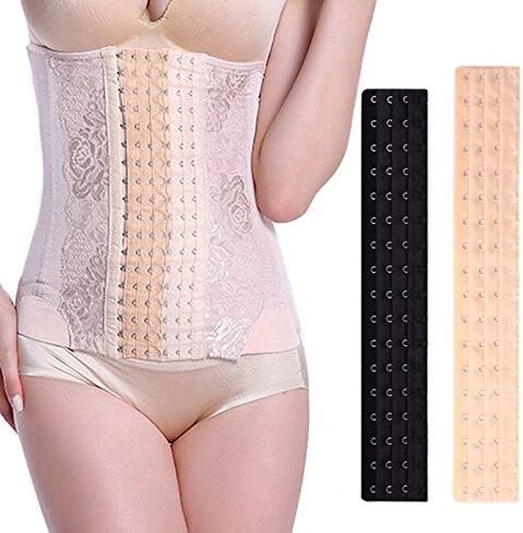 YUPPIE TONE Corset Extender 18 Hooks Long-line Bra Back Extender 2pcs in Kuwait