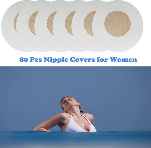 كريس كيكومي 40 زوجًا من أغطية الحلمات للنساء للاستعمال مرة واحدة، أغطية للحلمات غير المرئية الدائرية، عارية in Kuwait