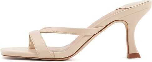 Ermonn Womens Kitten Heels Sandals Square Open Toe Thong Slides Backless Slip on Slippers Shoes in Saudi Arabia