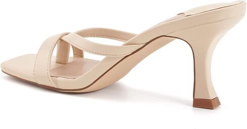 Ermonn Womens Kitten Heels Sandals Square Open Toe Thong Slides Backless Slip on Slippers Shoes in Saudi Arabia