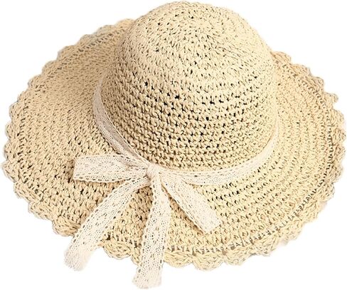 Summer Beach Sun Straw Hats for Women Wide Brim Packable Travel Bucket Hats UPF 50+ in Kuwait