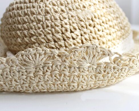 Summer Beach Sun Straw Hats for Women Wide Brim Packable Travel Bucket Hats UPF 50+ in Kuwait