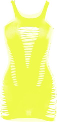 Walang Lip Womens Lingerie Fishnet Mesh One Piece Cut-out Chemise Babydoll Bodysuit Dress Striped Sexy Lingerie in Kuwait