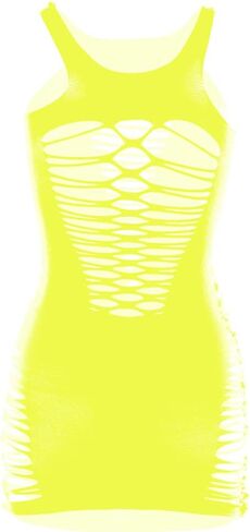 Walang Lip Womens Lingerie Fishnet Mesh One Piece Cut-out Chemise Babydoll Bodysuit Dress Striped Sexy Lingerie in Kuwait