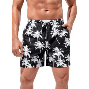 Floerns Men's Boho Swim Trunks Graphic Print Drawstring Waist Shorts Bathing Suit