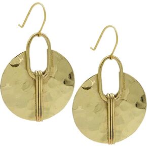 Boho Oval or Round Ethnic Hammered Earring for Women