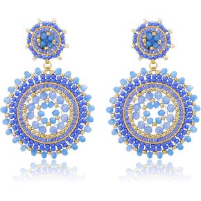 Elegance 11 Designs Beaded Earrings For Women Seed Bead Summer Beach Boho Statement Dangle Handmade Earrings Jewelry in Kuwait