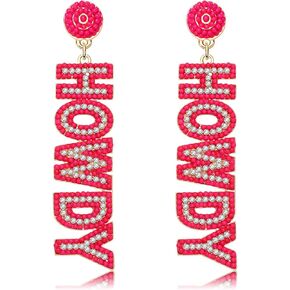 Western Cowboy Earrings Hypoallergenic Beaded Western Country Boot Y2K Dangle Earrings Handmade Cute Nashville Cowgirl Howdy Dangling Earrings Jewelry for Women Girls