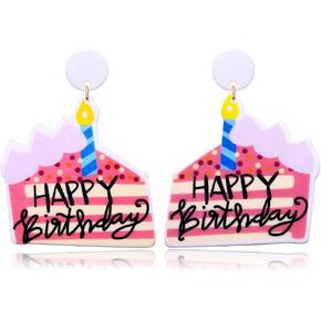 FAERLIIRY Birthday Earrings Beaded Glitter HAPPY BIRTHDAY Letter Drop Dangle Earrings Birthday Party Jewelry Gifts for Women Girls in Saudi Arabia