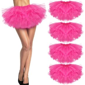4 Pieces Halloween Women's Tutu Skirts 80s 5 Layered Tulle Tutu Skirt Vintage Tutu for Adult Women Teens Cosplay Party in Saudi Arabia