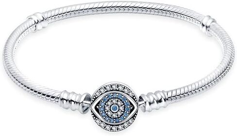 LNQOBU 925 Sterling Silver Snake Chain Bracelet Glossy Women Charm Bracelets Fit European Charms, for Teen Girls Mother's Day Gift(With one Spacer Beads) in Kuwait