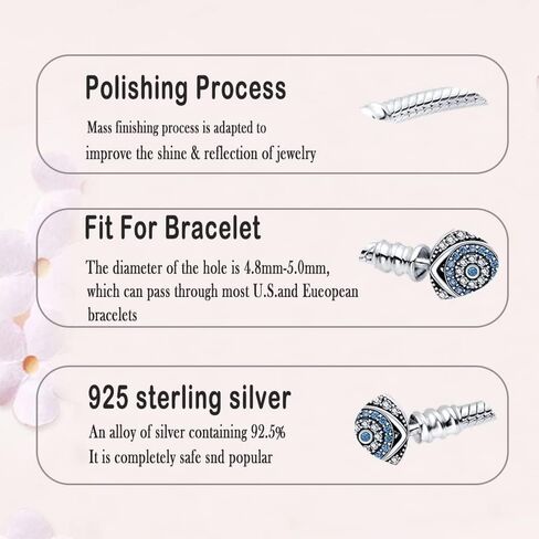 LNQOBU 925 Sterling Silver Snake Chain Bracelet Glossy Women Charm Bracelets Fit European Charms, for Teen Girls Mother's Day Gift(With one Spacer Beads) in Kuwait