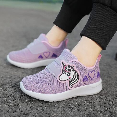 GEERX YUMI Toddler Girl Athletic Tennis Shoes Lightweight Breathable Comfortable Sport Walking Running Unicorn Sneakers (Toddler/Little Kid) in Kuwait