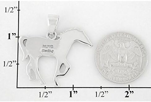 قلادة حصان من الفضة الإسترليني والفيروز والأحجار الكريمة الأصلية مع سلسلة مقاس 20 بوصة in Kuwait