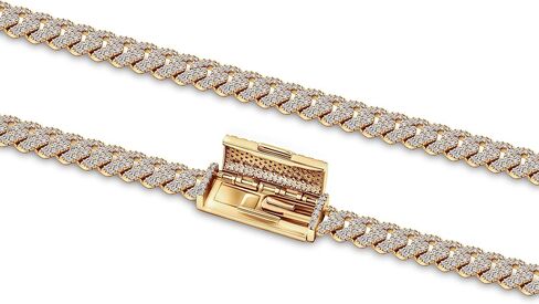 ISAAC WOLF Lab Created 10mm Cuban Link Chain Moissanite 14k Gold Over Sterling Silver Men Women in WHITE, YELLOW or ROSE GOLD in Saudi Arabia