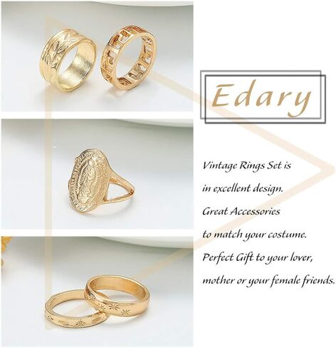 Edary مجموعة خواتم خمر منحوتة المفصل خواتم كريستال الأحجار الكريمة تكويم خواتم الاصبع منتصف حلقة مجموعة للنساء والفتيات in Kuwait