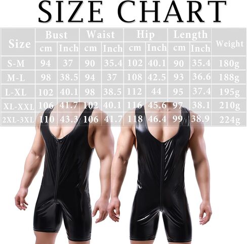 YOOBNG الرجال فو الجلود قطعة واحدة Wetlook ارتداءها الجبهة أكمام سستة يوتار سراويل بوكسر بذلة رومبير in Kuwait