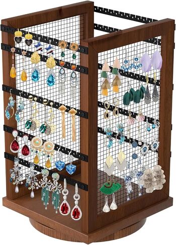Earring Organizer, 5-Tier Jewelry Holder Organizer for Earrings Necklaces, Rotating Earring Holder Organizer for Selling, Earring Display Holder for Store, Showcase, Tradeshow, Necklace Display in Saudi Arabia