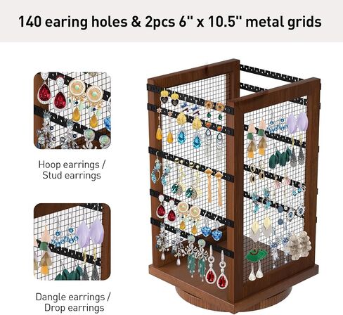 Earring Organizer, 5-Tier Jewelry Holder Organizer for Earrings Necklaces, Rotating Earring Holder Organizer for Selling, Earring Display Holder for Store, Showcase, Tradeshow, Necklace Display in Saudi Arabia
