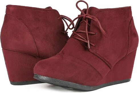 DREAM PAIRS Women's Casual Fashion Lace Up Low Wedge Heel Booties Shoe in Saudi Arabia