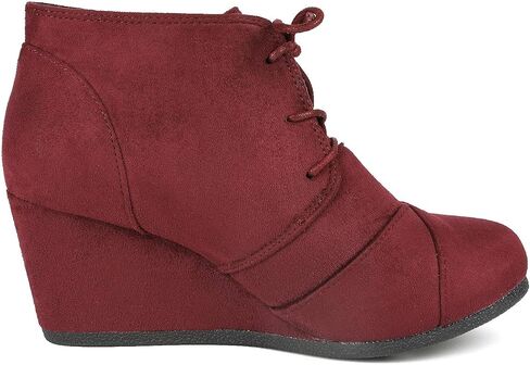 DREAM PAIRS Women's Casual Fashion Lace Up Low Wedge Heel Booties Shoe in Saudi Arabia