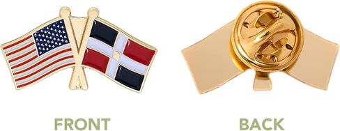 Dominican Republic Lapel Pin Enamel with United States USA Souvenir Hat Men Women Patriotic Country (Double Flag Pin) in Saudi Arabia