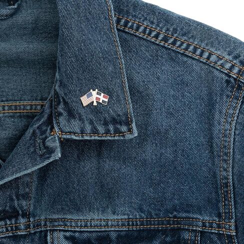 Dominican Republic Lapel Pin Enamel with United States USA Souvenir Hat Men Women Patriotic Country (Double Flag Pin) in Saudi Arabia