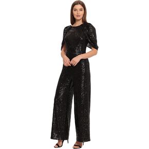Maggy London womens Holiday Sequin Jumpsuit Event Occasion Cocktail Party Guest of