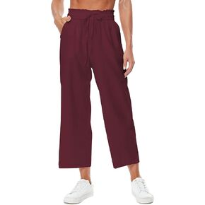 CNJXJCD Womens Linen Pants Wide Leg High Waisted Drawstring Casual Flowy Pants with Pockets in Saudi Arabia
