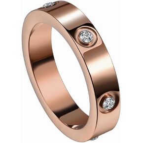 Love Friendship Ring 18K Gold White Gold Rose Silver Plated Cubic Zirconia Titanium Steel Stainless Steel Commitment Ring Wedding Girl Jewelry Valentine's Day Sisters Friends Birthday Gift Ladies in Saudi Arabia