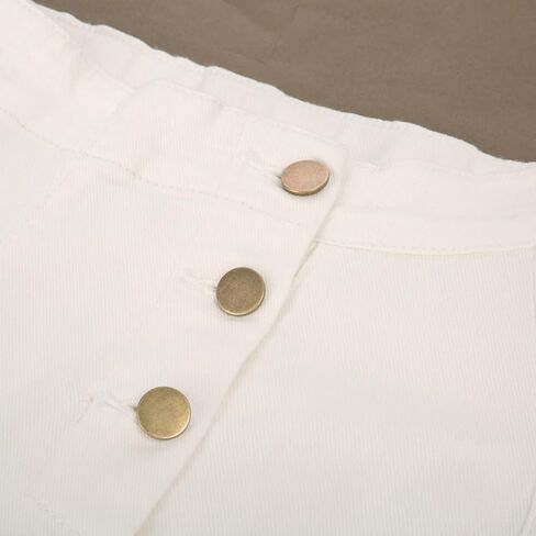 Belle Poque Women's High Waisted Wide Leg Pants Button Decorated Casual Stretchy Trousers with Pockets in Kuwait
