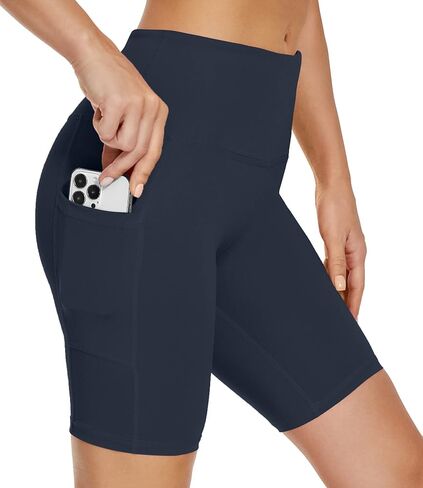 Custer's Night High Waist Out Pocket Yoga Short Tummy Control Workout Running 4 Way Stretch Yoga Leggings in Kuwait