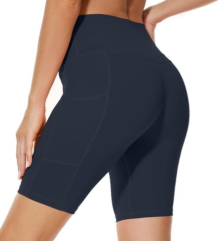 Custer's Night High Waist Out Pocket Yoga Short Tummy Control Workout Running 4 Way Stretch Yoga Leggings in Kuwait