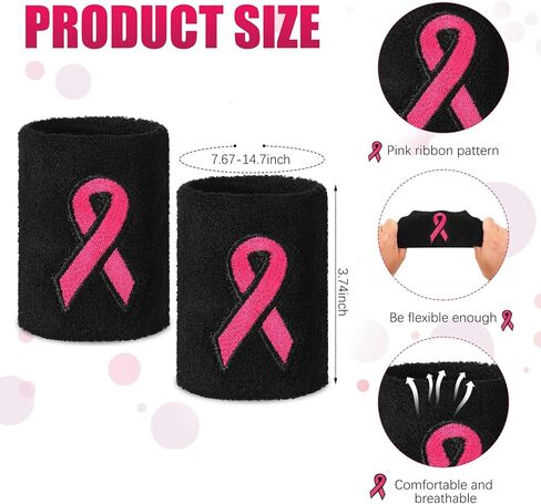 هيركيهسي مجموعة من 8 ازواج من الجوارب بشريط زهري للتوعية بسرطان الثدي واساور المعصم، 4 جوارب بينك كرو و4 عصابات معصم للنساء والشباب، اكسسوارات دعم رياضية، الوان كلاسيكية، قطعة واحدة, ألوان كلاسيكية, in Kuwait