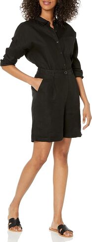 The Drop Women's Millie Loose-fit Pleated Long Linen Walk Short in Saudi Arabia