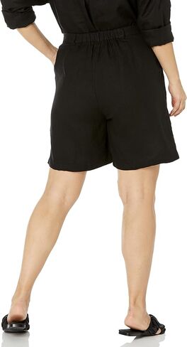 The Drop Women's Millie Loose-fit Pleated Long Linen Walk Short in Saudi Arabia