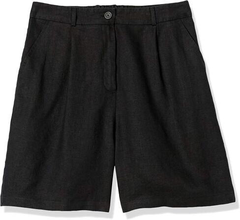The Drop Women's Millie Loose-fit Pleated Long Linen Walk Short in Saudi Arabia