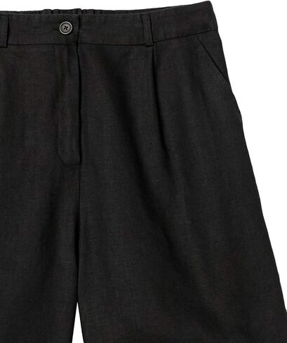 The Drop Women's Millie Loose-fit Pleated Long Linen Walk Short in Saudi Arabia