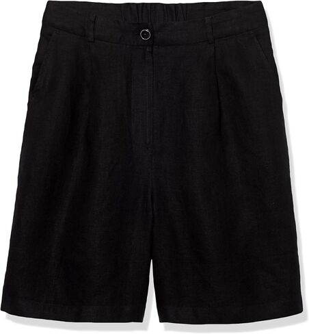 The Drop Women's Millie Loose-fit Pleated Long Linen Walk Short in Saudi Arabia