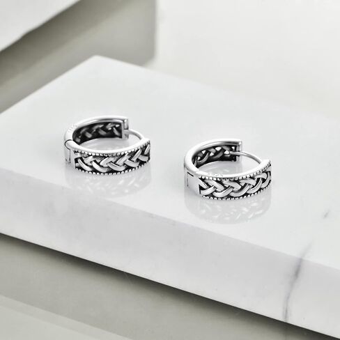 Celtic Knot Huggie Earrings Sterling Silver Lightning Bolt/Star of David/Dachshund/Dolphin/Turtle/Paw Print Small Hoop Earrings Jewelry Gifts for Women Girls in Kuwait