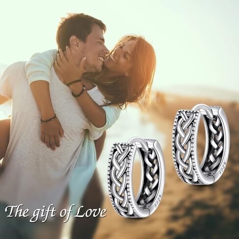 Celtic Knot Huggie Earrings Sterling Silver Lightning Bolt/Star of David/Dachshund/Dolphin/Turtle/Paw Print Small Hoop Earrings Jewelry Gifts for Women Girls in Kuwait
