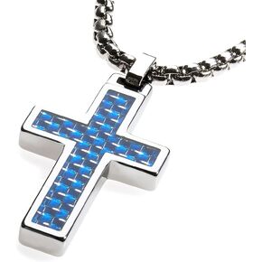 Unique GESTALT® Tungsten Cross Pendant with 4mm Surgical Stainless Steel Box Chain.