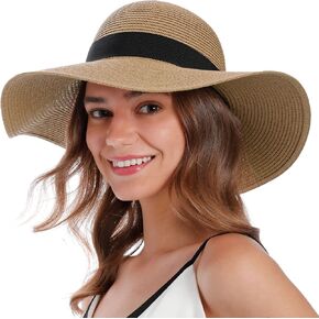 Sun Hats for Women Uv Protection Wide Brim Straw Hat Women Beach Hats Summer Foldable Floppy Travel Beach Hats for Women