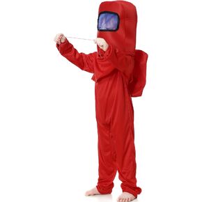 Noucher Kids Astronaut Costume Game Space Suit Red Blue Jumpsuit Halloween Backpack Cosplay Costumes for Boys Kids Aged 3-10 in Saudi Arabia