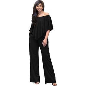 KOH KOH Womens Long Pant Strapless Off Shoulder Pocket One Piece Jumpsuit Outfit