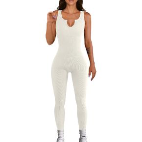 GXIN Women's Yoga Ribbed Jumpsuit Sexy One Piece Tank Top Fashion Jumpsuits